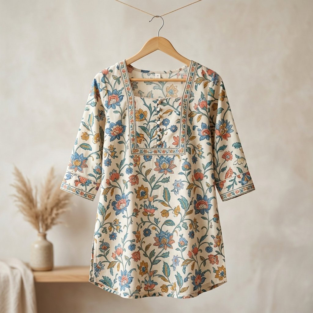 Summer Meadow Floral Kurti